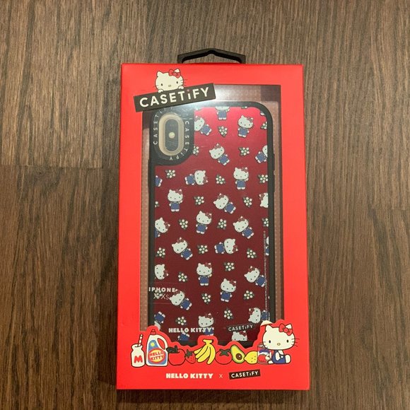 Hello Kitty Other - NIB RARE Casetify x Hello Kitty Red Mirror iPhone XS Case Flower Design